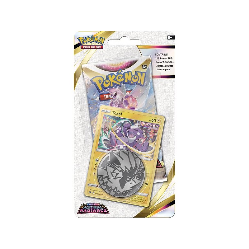 Pokemon Sword & Shield Astral Radiance Toxel Checklane BLISTER Pack  (Booster Pack, Promo Card & Coin) 