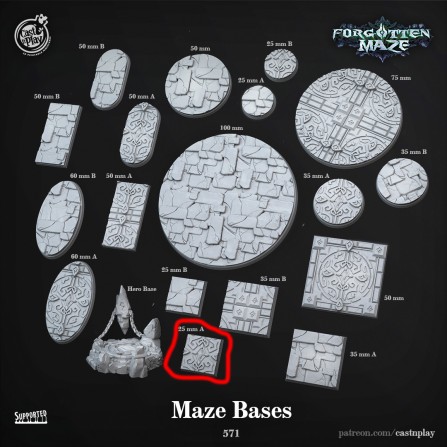 Forgotten Maze Firkantet Base 25 mm A