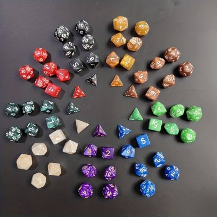 RPG dice set - Brown/Silver
