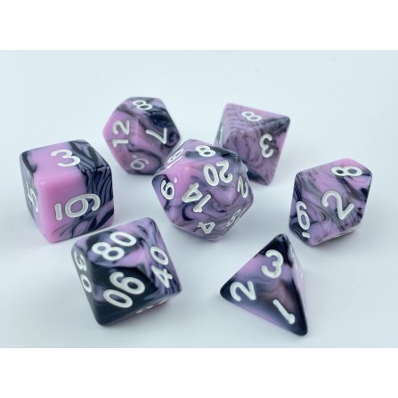 RPG dice set - Black/Pink