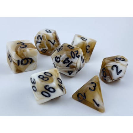 RPG dice set - Brown/Silver