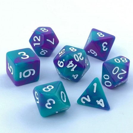 RPG dice set - Purple/Green