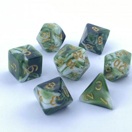 RPG dice set - Brown/Silver