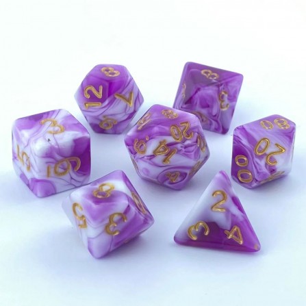 RPG dice set - Lavender/White