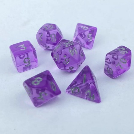 RPG dice set - Silver Swirl