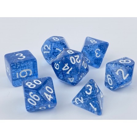 RPG dice set - Blue Glitter