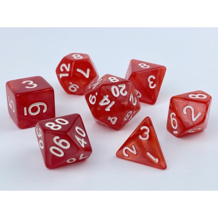 RPG dice set - Red Pearl