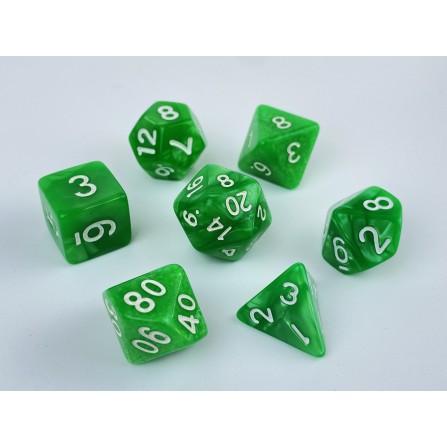 RPG dice set - Green Pearl