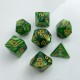 RPG dice set - Green & Gold Pearl