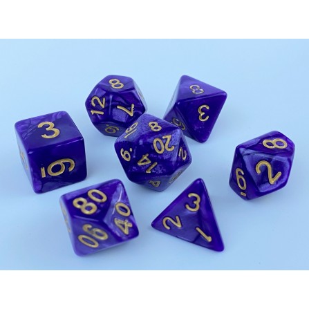 RPG dice set - Purple & Gold pearl