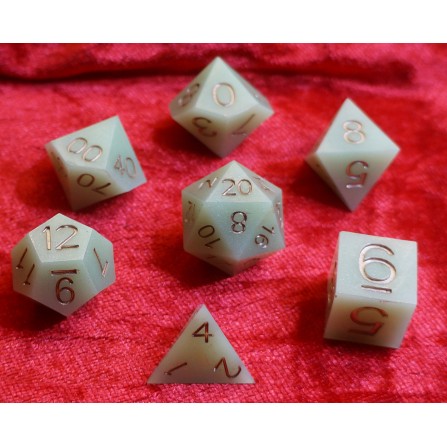 Resin Støbt: RPG Dice set Necrotic Flesh Gold