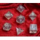 Resin Cast: RPG Dice set Shining Silver White