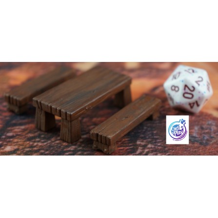 Firkantet Bord Med Bænke